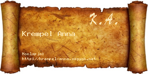 Krempel Anna névjegykártya